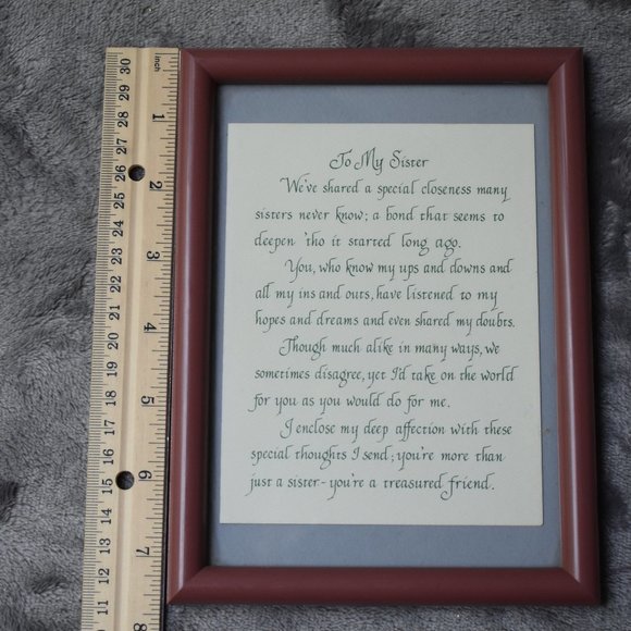 Vintage To My Sister Framed Poem - Picture 6 of 8